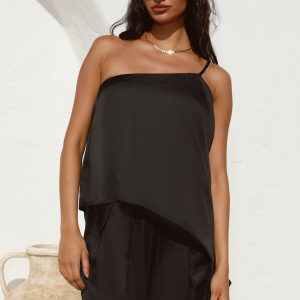 Moving In Crop Top Black